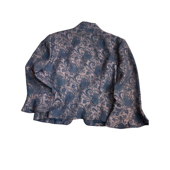 Joseph Ribkoff Trends Brown Floral Open Front Evening Jacket L - Picture 5 of 12